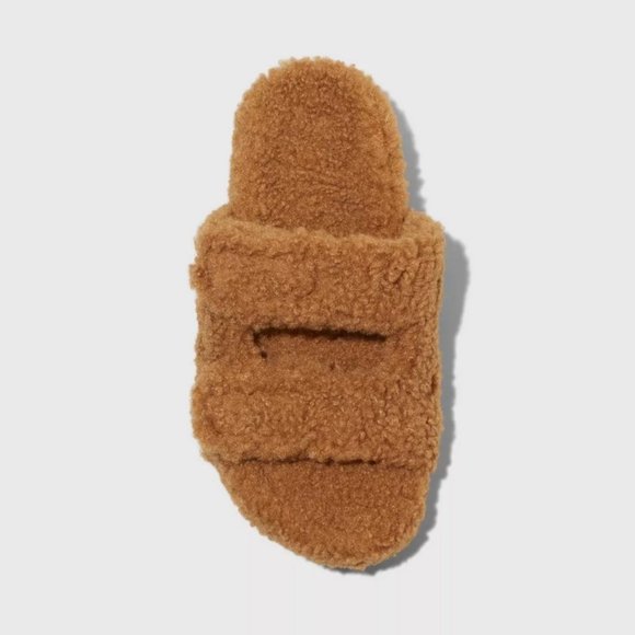 stars above Shoes Womens Stella Double Strap Slide Slippers Brown